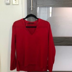 Zara red dressy top